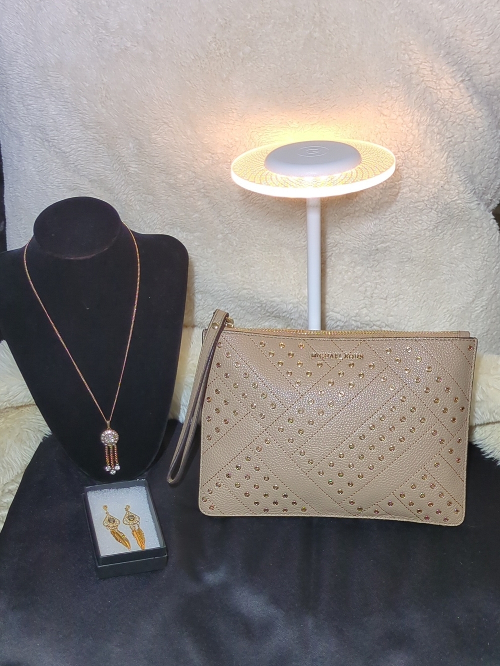 Michael Kors Beige Studded Wristlet Pouch NWOT NOW ONLY $50